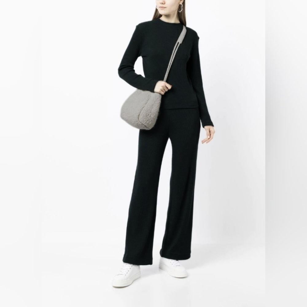 Vince wool long pants in dark gray/black